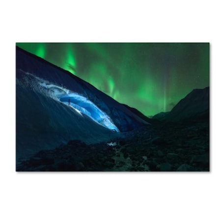 Javier De La 'Athabasca Ice Burning' Canvas Art,16x24